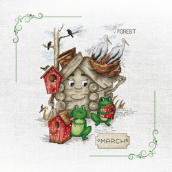 enchanting fairytale hut cross stitch pattern - march inspiration