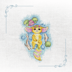 adorable fennec fox cross stitch pattern: lakeside serenity