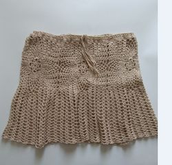 cotton crochet skirt beige