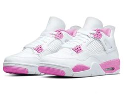 4s retro shoes basketball sneakers shoes for men and women white with pink