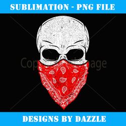 fearless skeleton skull head red bandana - stylish sublimation digital download