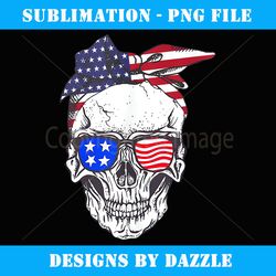 patriotic skull american flag bandana glasses 4th of july - signature sublimation png file