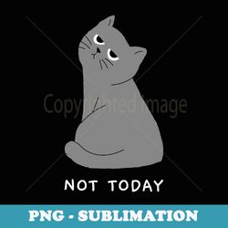 not today cat funny cartoon cute nope lazy top - png sublimation digital download