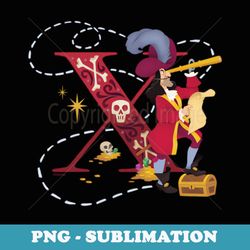 disney villains alphabet monogram captain hook letter x - png transparent sublimation design