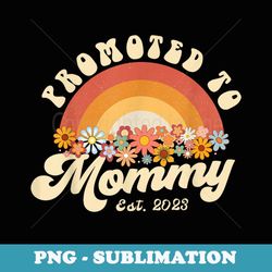 promoted to mommy 2023 retro design pregnancy announcement - instant png sublimation download