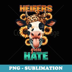 heifers gonna hate funny cow sunflower bandana cow mom - modern sublimation png file