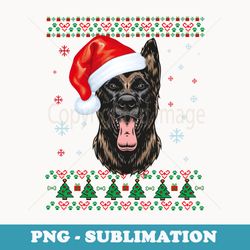 belgian malinois christmas santa ugly er dog - sublimation digital download