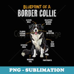 Border Collie Blueprint Dog Owner Funny Border Collie - Elegant Sublimation Png Download