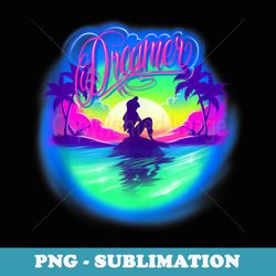 disney the little mermaid ariel dreamer airbrush silhouette - decorative sublimation png file