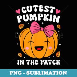 cutest pumpkin in the patch halloween toddler baby girls - png transparent sublimation design