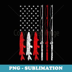 fishing rod american flag vintage fishing for fisherman - png sublimation digital download