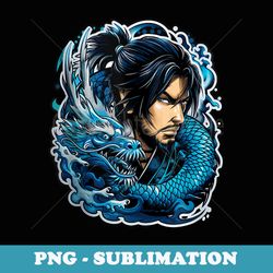 samurai dragon japanese tattoo style manga samurai brave - artistic sublimation digital file