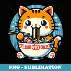 ramen cat kawaii anime japanese ramen noodles - vintage sublimation png download