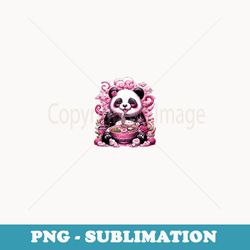 kawaii pink flowers panda eating ramen japanese food anime - digital sublimation download file