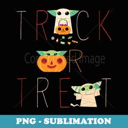 star wars the mandalorian grogu trick or treat halloween - unique sublimation png download