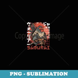 japanese samurai chicken warrior ukiyo rooster samurai - instant png sublimation download