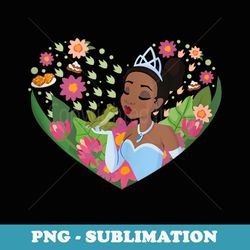 disney princess tiana heart kiss - signature sublimation png file