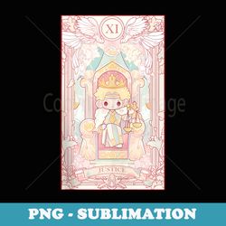 justice kawaii anime throne tarot card aesthetic witchcraft - trendy sublimation digital download