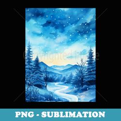 snowy winter wonderland - unique sublimation png download