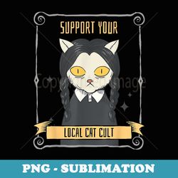 support your local cat cult - retro gothic occult nun cat