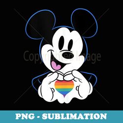 disney mickey and friends pride heart shaped hands rainbow - png sublimation digital download