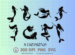 mermaid svg bundle, mermaid svg, clam shell svg, mermaid png, starfish svg, shell svg, cut files for cricut, clipart