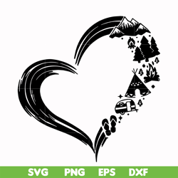 heart camper svg, png, dxf, eps digital file cmp022