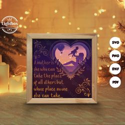 mother's day 1 shadow box files, paper cut light box template files, shadow box paper cut, 3d papercut light box svg