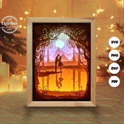 love 8 paper cut light box template, shadow box, 3d papercut lightbox svg file diy, cutting cricut, shadow box paper cut