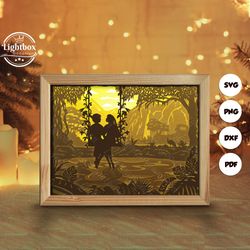 couple 11 shadow box files, paper cut light box template files, shadow box paper cut, 3d papercut light box svg file diy