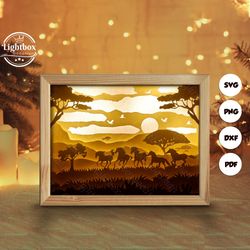 horse 1 shadow box files, paper cut light box template files, shadow box paper cut, 3d papercut light box svg file diy,