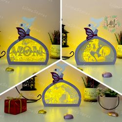 pack 3 mother box template, 3d shadow box svg files, shadow box paper cut, light box svg, 3d papercut light box svg file