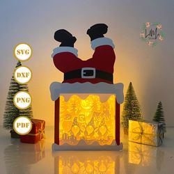 christmas gnome 1 santa box christmas lantern svg for cricut projects diy, santa box lamp for christmas decor, christmas