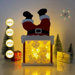 christmas reindeer santa box christmas lantern svg for cricut projects diy, santa box lamp for christmas decor, christma