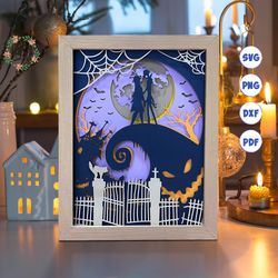 nightmare 7a paper cut light box template, 3d shadow box svg files, shadow box paper cut, light box svg