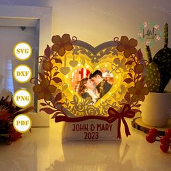 customizable valentine 3 love box template, 3d shadow box svg files, shadow box paper cut, light box svg, 3d papercut li