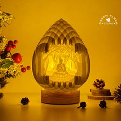 buddha 1 pop-up template, droplet pop-up svg for cricut projects, 3d papercut light box sliceform, diy droplet night lig