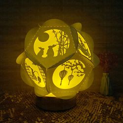 mid autumn paper cut lantern svg file, mid autumn pentagon lantern paper cut, mid autumn lantern svg template, diy paper