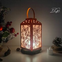 butterfly paper cut lantern light box template, cutting cricut, 3d lantern paper cut lightbox svg file diy, shadow box p