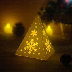 christmas 1 paper cut lantern svg file, christmas pyramid lantern paper cut, christmas lantern svg template, diy paper l