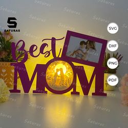 love mom 2 best mom box paper cut light box template, sillhouette, 3d papercut lightbox svg file diy, cutting cricut