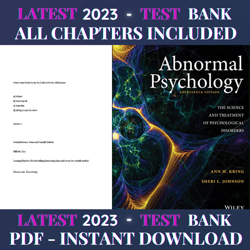 test bank abnormal psychology 14th edition kring pdf