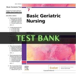 latest 2023 basic geriatric nursing 7th edition by patricia a williams test bank