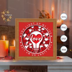 love light shadow box files, paper cut light box template files, shadow box paper cut, 3d papercut light box svg file di