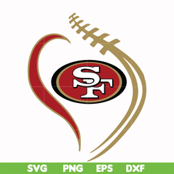 san francisco 49ers heart svg, 49ers heart svg, nfl svg, png, dxf, eps digital file nfl071020205l