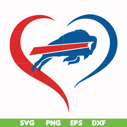 buffalo bills heart svg, bills heart svg, nfl svg, png, dxf, eps digital file nfl13102016l