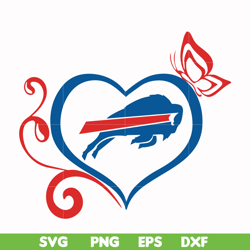 buffalo bills heart svg, bills heart svg, nfl svg, png, dxf, eps digital file nfl13102017l