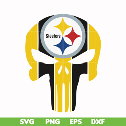 pittsburgh steelers skull svg, pittsburgh steelers svg, skull svg, sport svg, nfl svg, png, dxf, eps digital file nfl131