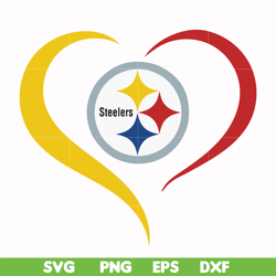 pittsburgh steelers heart svg, pittsburgh steelers svg, sport svg, nfl svg, png, dxf, eps digital file nfl1310202028t