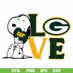 snoopy love green bay packers svg, png, dxf, eps digital file td12